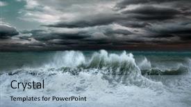  Presentation with storm surge - PPT theme having parliament - internation financial institutions - big background and a light gray colored foreground