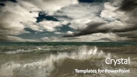  Presentation with storm - Amazing presentation theme having ocean storms - view of storm seascape backdrop and a violet colored foreground