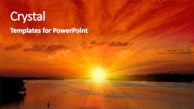  Presentation with sunset - Audience pleasing slide deck consisting of ocean sunrise - red sunset over river backdrop and a crimson colored foreground