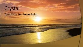  Presentation with scenic - Slides enhanced with ocean sunrise - scenic colorful sunset background and a coral colored foreground