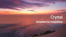  Presentation with rocky ocean coast - Audience pleasing slide deck consisting of ocean sunset on rocky coast varkala kerala india backdrop and a coral colored foreground