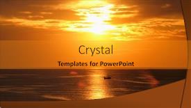  Presentation with boats - Cool new PPT theme with ocean-sunset-with-boats backdrop and a gold colored foreground