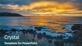  Presentation with sri lanka temples - Beautiful presentation theme featuring ocean sunset with great cloudscape backdrop and a ocean colored foreground