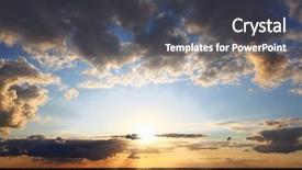  Presentation with ocean - Presentation design having sea storm free - ocean sunset background and a dark gray colored foreground