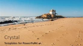  Presentation with ocean - Audience pleasing presentation theme consisting of ocean-surf-and-chapel-senhor backdrop and a coral colored foreground
