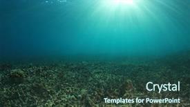  Presentation with coral reef - Cool new theme with ocean temperature - environmental problem dead coral reef backdrop and a ocean colored foreground