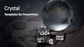  Presentation with water environment - Presentation theme enhanced with ocean temperature - globe and melting ice cube background and a dark gray colored foreground