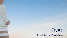  Presentation with beautiful black women smiling - PPT theme having ocean temperature - portrait of smiling beautiful woman background and a sky blue colored foreground