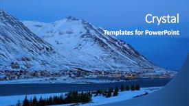  Presentation with dusk - PPT theme with ocean temperature - siglufjordur at dusk in winter background and a teal colored foreground