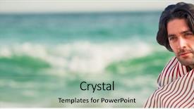  Presentation with temperature - Colorful slide deck enhanced with ocean temperature - thinking man with blanket backdrop and a mint green colored foreground