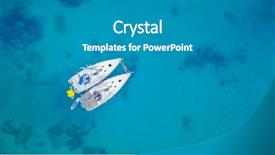  Presentation with bird eye view - Slides with ocean themes - aerial view of two sailing background and a gray colored foreground