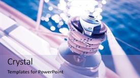  Presentation with winch - Audience pleasing PPT theme consisting of ocean themes - sailboat winch and rope yacht backdrop and a light blue colored foreground