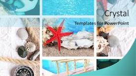  Presentation with burial at sea - Slide set enhanced with close-up on a map background and a light gray colored foreground.