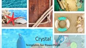  Presentation with theme - Beautiful slide set featuring ocean themes - sea theme collage backdrop and a arctic colored foreground