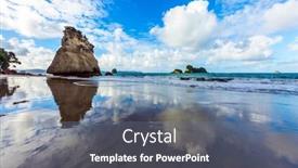  Presentation with ocean wave - Slide deck with ocean-tidal-wave background and a ocean colored foreground