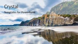  Presentation with pacific island - Audience pleasing PPT layouts consisting of ocean tide at sunrise steep backdrop and a  colored foreground