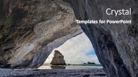  Presentation with tide - Amazing theme having ocean-tide-in-the-cathedral backdrop and a dark gray colored foreground