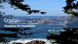  Presentation with california - PPT theme having ocean view in monterey california background and a ocean colored foreground