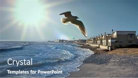  Presentation with holiday - Presentation theme consisting of ocean-view-of-swakopmund-holiday background and a ocean colored foreground