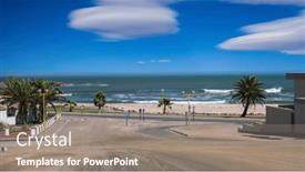  Presentation with holiday - Presentation theme consisting of ocean-view-of-swakopmund-holiday background and a gray colored foreground