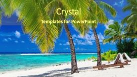  Presentation with palm beach - Beautiful presentation theme featuring ocean view rarotonga cook islands backdrop and a tawny brown colored foreground