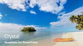  Presentation with pacific islands - PPT theme featuring blue sky at cook islands background and a light blue colored foreground