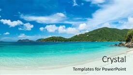  Presentation with virgin islands - Theme consisting of british virgin islands in caribbean background and a teal colored foreground