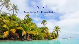  Presentation with pacific island - Colorful PPT theme enhanced with ocean water at cook islands backdrop and a sky blue colored foreground