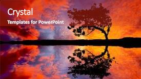  Presentation with water wave - PPT theme featuring ocean wave background - landscape water clouds background and a crimson colored foreground