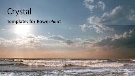  Presentation with blue wave - Amazing slide set having still life with the old alarm clock and mask on wooden table on bokeh background backdrop and a tawny brown colored foreground