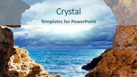  Presentation with how to design a landscape - Slide set with ocean wave background - storm on the sea landscape background and a light blue colored foreground