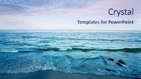  Presentation with ocean wave - Colorful PPT layouts enhanced with ocean wave background - waterscape backdrop and a sky blue colored foreground