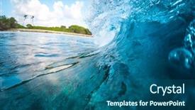  Presentation with ocean wave - Theme having ocean wave barrels at honkeys background and a ocean colored foreground