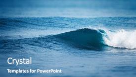  Presentation with ocean wave - Cool new theme with swelling - ocean wave breaking on shore backdrop and a teal colored foreground