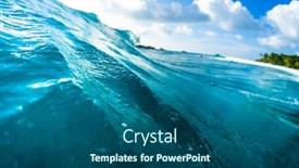  Presentation with ocean wave - Colorful presentation theme enhanced with ocean-wave-breaks-over backdrop and a ocean colored foreground