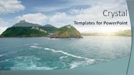  Presentation with ocean wave - Beautiful PPT theme featuring ocean-wave-crashing-on-rock backdrop and a light blue colored foreground