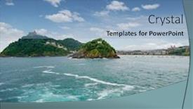  Presentation with ocean wave - Presentation theme having ocean-wave-crashing-on-rock background and a light blue colored foreground