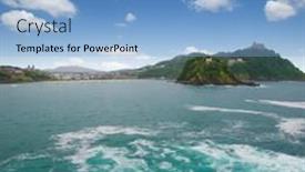  Presentation with ocean wave - Cool new presentation theme with ocean-wave-crashing-on-rock backdrop and a light blue colored foreground