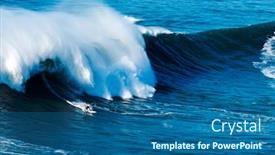  Presentation with strong wind - Theme consisting of ocean-wave-in-strong-wind background and a ocean colored foreground