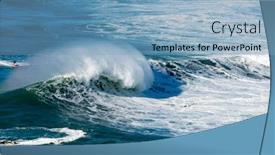  Presentation with strong wind - PPT theme having ocean-wave-in-strong-wind background and a light blue colored foreground