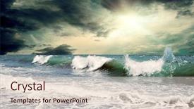  Presentation with ocean waves - Slide deck consisting of ocean waves - beautiful view of seascape background and a lemonade colored foreground