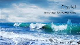  Presentation with ocean waves - PPT theme consisting of ocean waves - beautiful view of seascape background and a light blue colored foreground