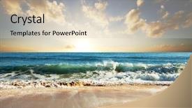  Presentation with ocean waves - Amazing presentation theme having realistic tablet pc computer backdrop and a dark gray colored foreground