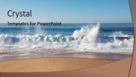  Presentation with ocean waves - Amazing presentation theme having ocean waves - sea view backdrop and a light blue colored foreground