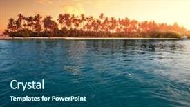  Presentation with tropical - Colorful theme enhanced with ocean waves - tropical beach backdrop and a ocean colored foreground