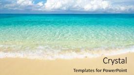  Presentation with tropical - Colorful PPT theme enhanced with ocean waves - tropical sea backdrop and a lemonade colored foreground