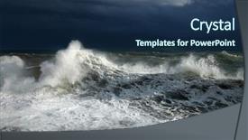  Presentation with storm - Colorful PPT theme enhanced with ocean waves - view of storm seascape backdrop and a ocean colored foreground