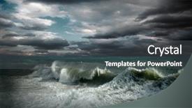  Presentation with ocean waves - Audience pleasing PPT layouts consisting of ocean waves - view of storm seascape backdrop and a dark gray colored foreground