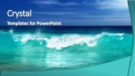  Presentation with ocean wave - Presentation design enhanced with ocean waves - wave on the beach mahe background and a ocean colored foreground