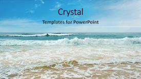  Presentation with ocean waves - Amazing slide set having ocean waves and blue sky backdrop and a light blue colored foreground